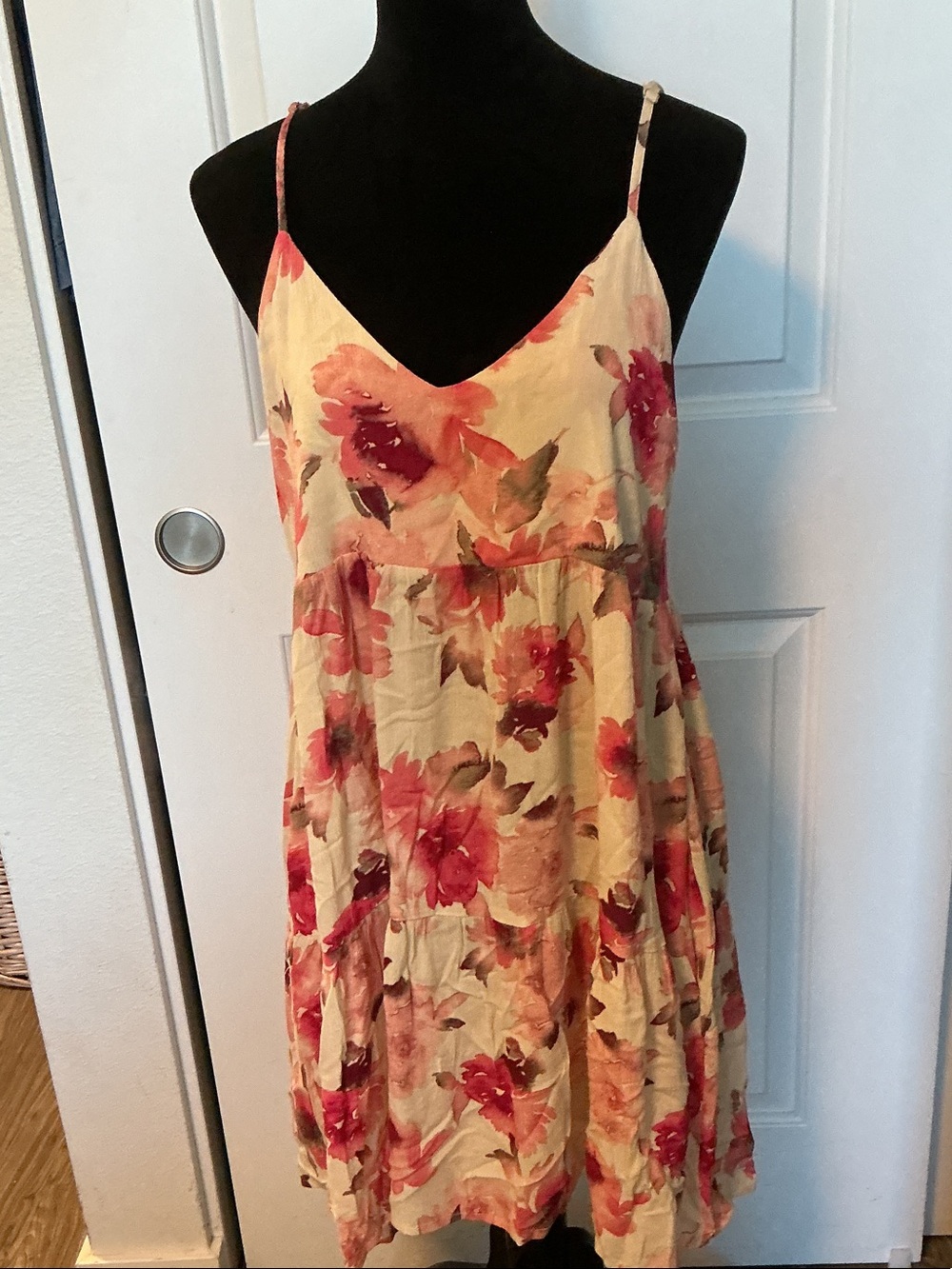 Kalihi Floral Slip Dress with Pink & Cream Floral Print L
